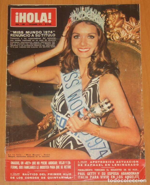 Coleccionismo de Revistas y Peri&oacute;dicos: MISS WORLD 1974 CONTEST Helen Morgan Anneline Kriel Hola magazine cover & 5 pages photos