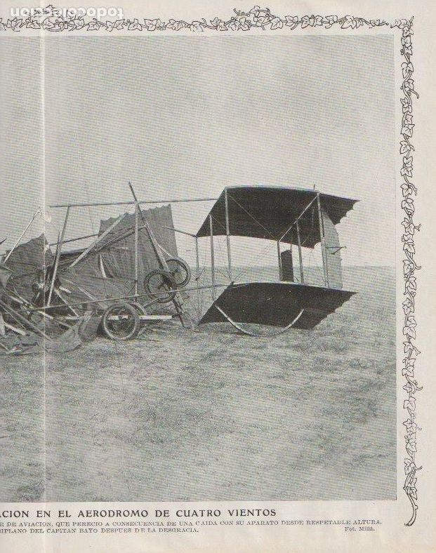 Coleccionismo de Revistas y Peri&oacute;dicos: * AVIAVI&Oacute;N * Accidente en el aer&oacute;dromo de Cuatro Vientos, capit&aacute;n Celestino Bayo - 1912