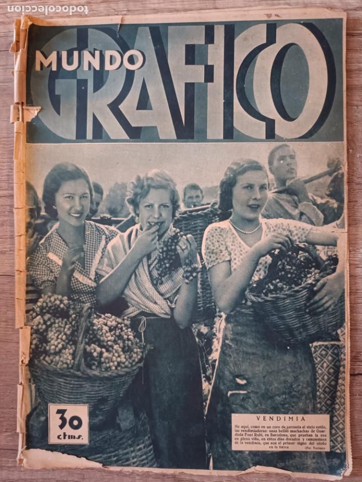 Coleccionismo de Revistas y Peri&oacute;dicos: MUNDO GR&Aacute;FICO N&ordm; 1194 - 19 SEPTIEMBRE 1934 - VENDIMIA