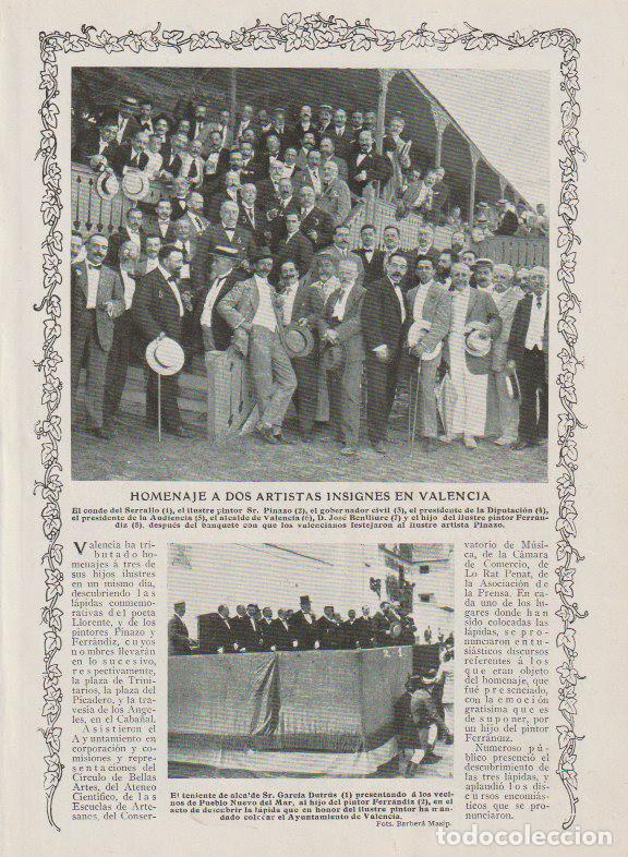Colecionismo de Revistas e Jornais: Homenaje al pintor Pinazo, conde de Serrallo, Jos&eacute; Benlliure, hijo pintor Ferrandiz&hellip; - 1912