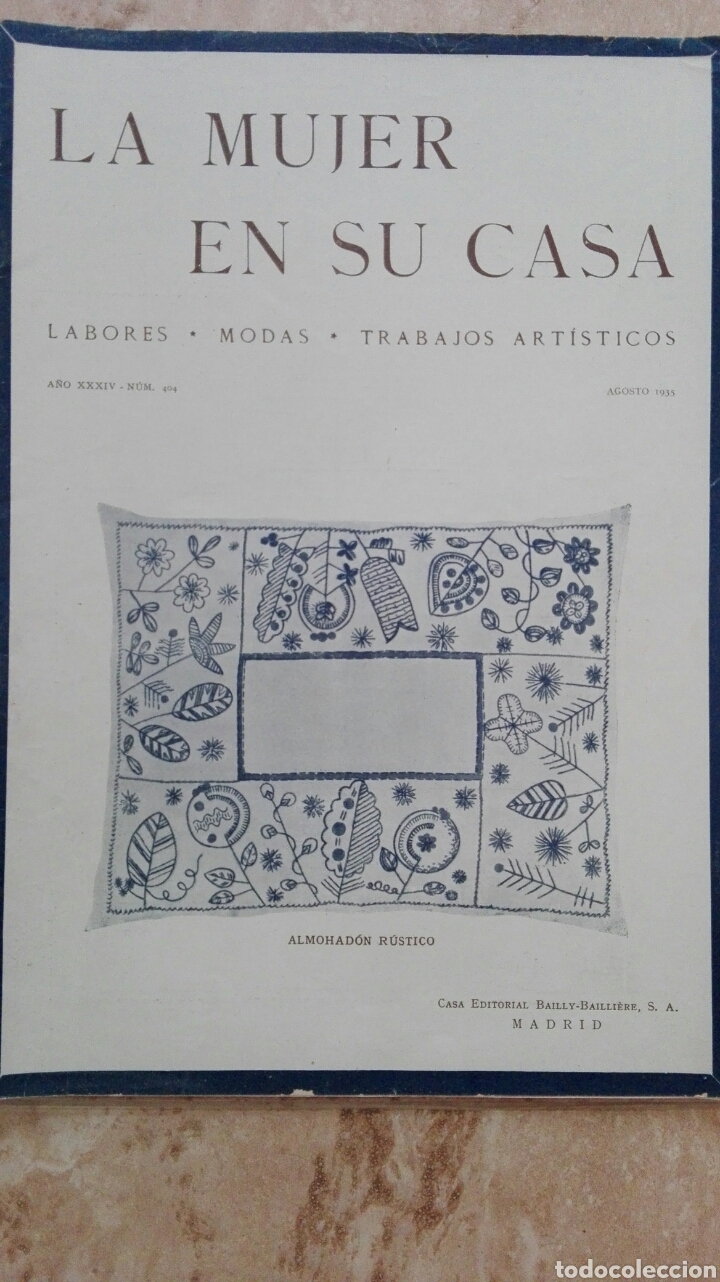 Coleccionismo de Revistas y Peri&oacute;dicos: Revista La Mujer en su Casa. N&deg;404 agosto 1935. Labores, modas, cocina...