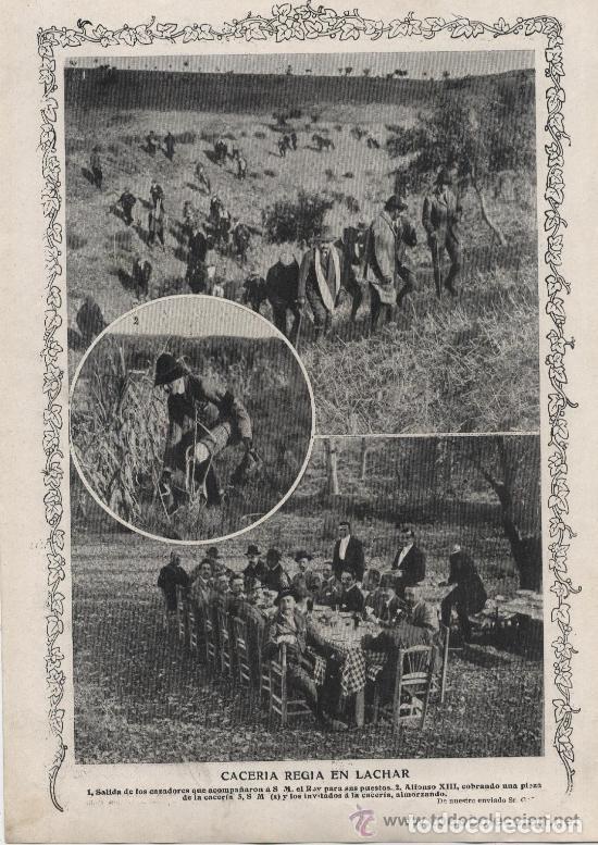 Coleccionismo de revistas y peri&oacute;dicos: Viaje del rey Alfonso XIII a Granada, cacer&iacute;a en Lachar * CAZA * -1913