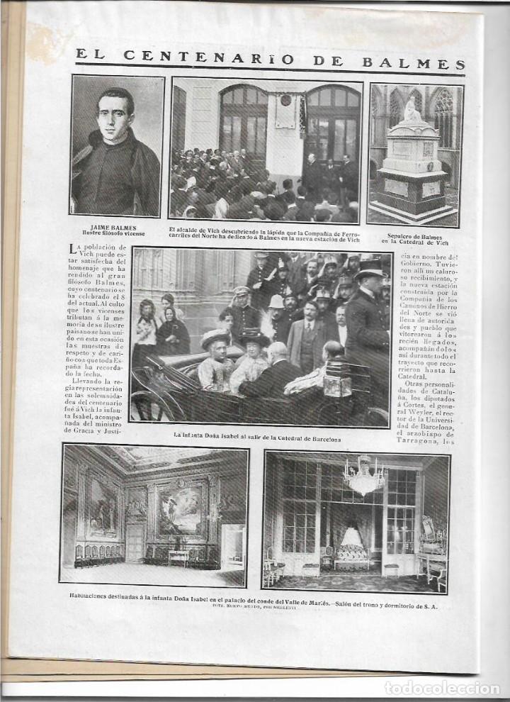 Collezionismo di Riviste e Giornali: A&Ntilde;O 1910 VIC CENTENARIO BALMES VISITA INFANTA CRUZ ROJA GIJON ENTIERRO PEPETE TORERO SEVILLA LINARES