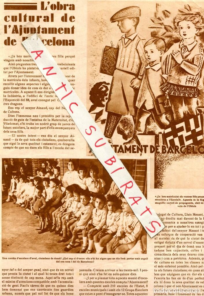 Coleccionismo de Revistas y Peri&oacute;dicos: REVISTA A&Ntilde;O 1930 ESCUELA INFANTIL DE BARCELONA ANTONI LLUSSIA DE CAPELLADES AVENTURERO COCHE PESCARA