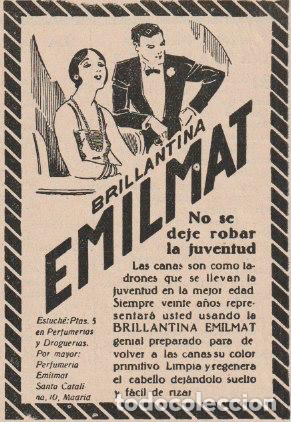 Coleccionismo de revistas y peri&oacute;dicos: Publicidad brillantina Emilmat - 1927