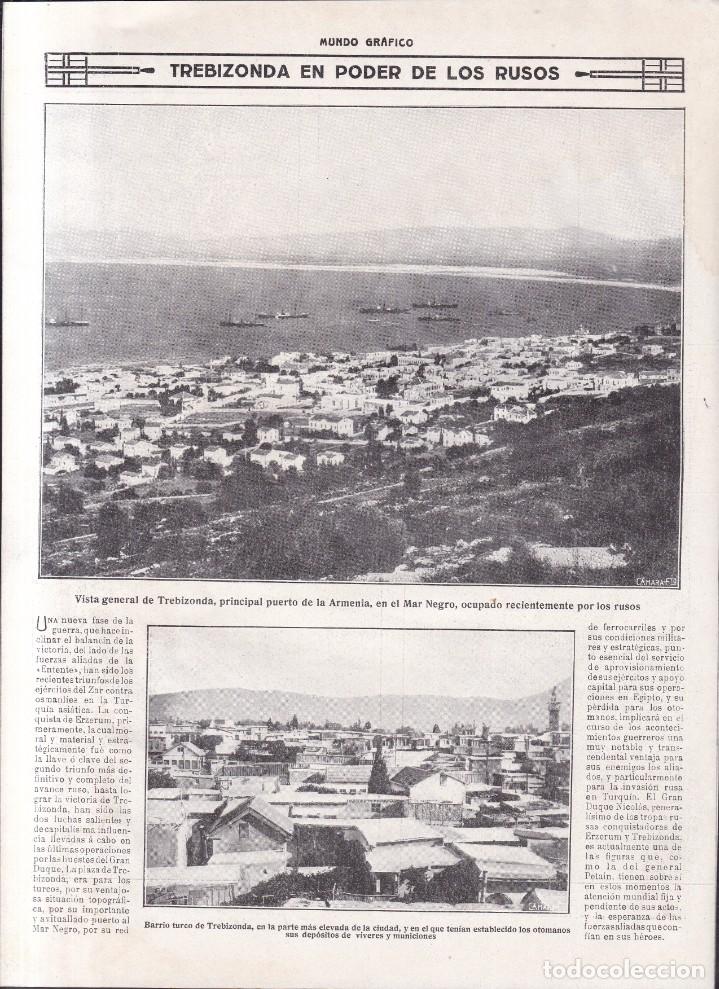 Coleccionismo de Revistas y Peri&oacute;dicos: ARMENIA ( TREBIZONDA ) MAR NEGRO / RUSOS - MUNDO GRAFICO - 3 DE MAYO DE 1916 - RECORTE PRENSA