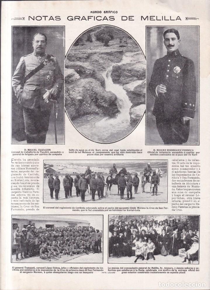 Coleccionismo de Revistas y Peri&oacute;dicos: MELILLA - MUNDO GRAFICO - 3 DE MAYO DE 1916 - RECORTE PRENSA