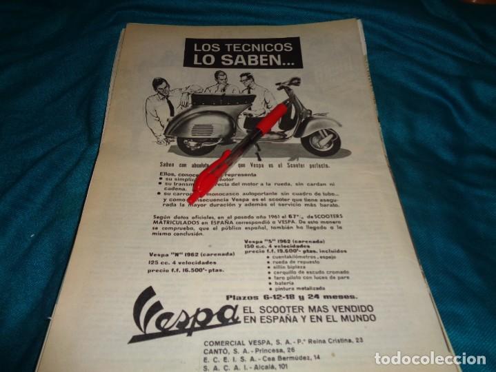 Coleccionismo de Revistas y Peri&oacute;dicos: RECORTE : VESPA, EL SCOOTER MAS VENDIDO. MUNDO HISPANICO, MAYO 1962