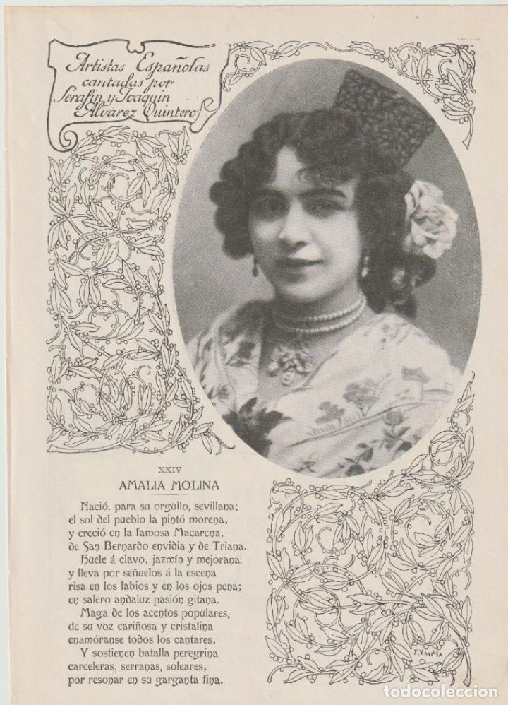 Coleccionismo de revistas y peri&oacute;dicos: Amalia Molina / versos de Seraf&iacute;n y Joaqu&iacute;n &Aacute;lvarez Quintero - 1913