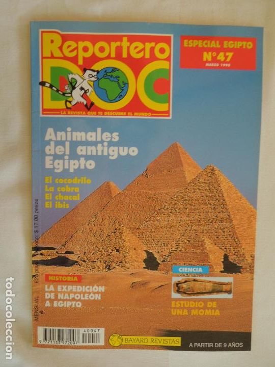 Coleccionismo de revistas y peri&oacute;dicos: REPORTERO DOC N&ordm; 47- MARZO 1998 - ANIMALES DEL ANTIGUO EGIPTO