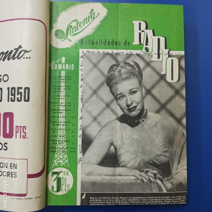 Coleccionismo de revistas y peri&oacute;dicos: TOMO ENCUADERNADO 21 REVISTAS - SINTONIA - A&Ntilde;O 1950