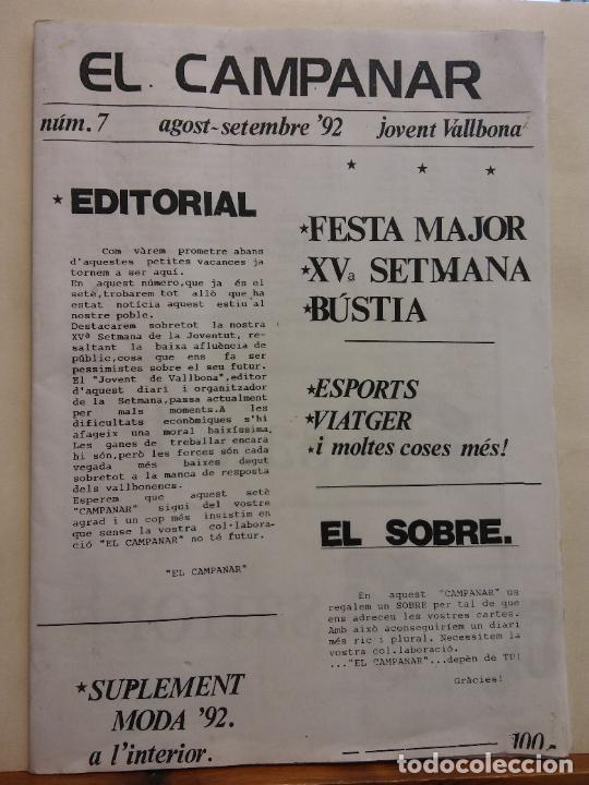Sammeln von Zeitschriften und Zeitungen: REVISTA EL CAMPANAR. NUM. 7. AGOST-SETEMBRE '92. JOVENT VALLBONA