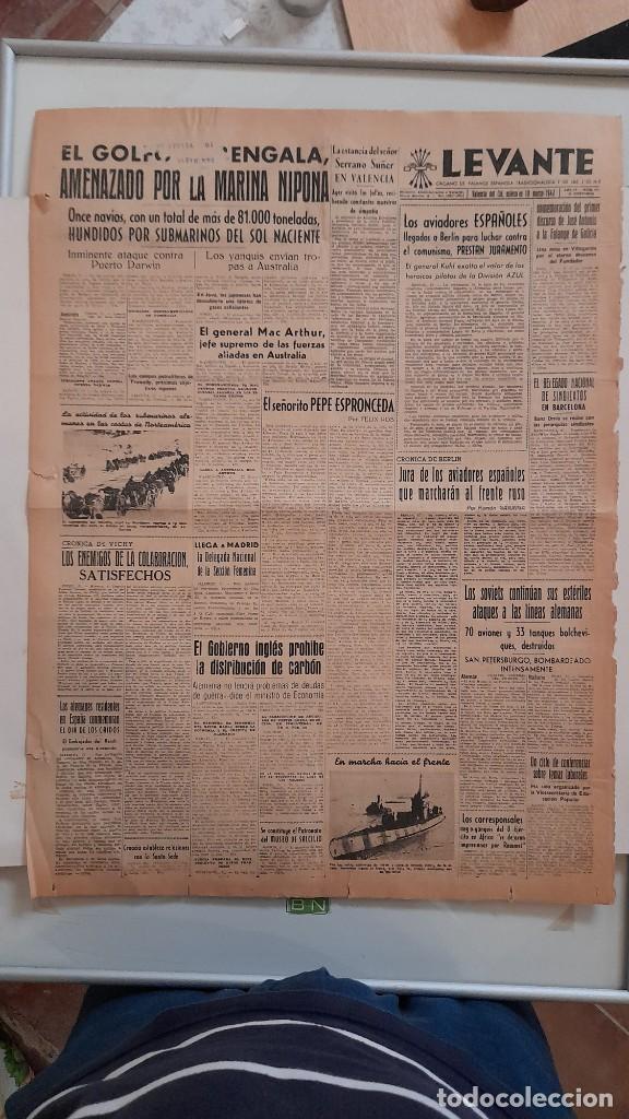 Coleccionismo de Revistas y Peri&oacute;dicos: Peri&oacute;dico Levante de Falange de Valencia Segunda Guerra Mundial y Divisi&oacute;n Azul