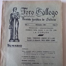 Coleccionismo de Revistas y Periódicos: FORO GALLEGO - REVISTA JURIDICA DE GALICIA - AÑO I DICIEMBRE 1944 - NUMERO 6