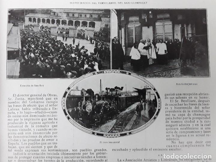 Collection Magazines and Newspapers: INAGURACION DEL FERROCARRIL DEL BAIX LLOBREGAT ESTACION SAN BOY BARCELONA - MANRESA 2 HOJAS 1913