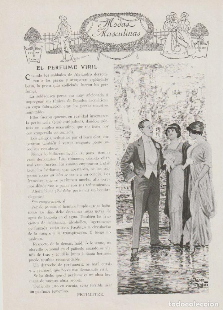 Coleccionismo de revistas y peri&oacute;dicos: * MODA MASCULINA * El perfume viril / Petimetre, dibujo de J. Chac&oacute;n Montoro - 1913