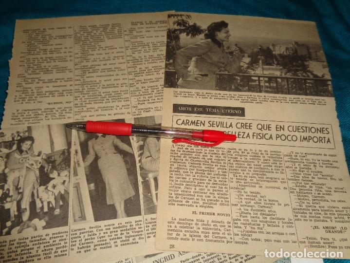 Coleccionismo de Revistas y Peri&oacute;dicos: RECORTE : ENTREVISTA A CARMEN SEVILLA. CARETA, NVBRE 1955
