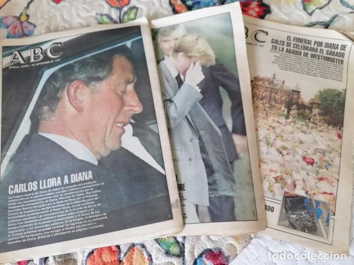 Coleccionismo de Revistas y Peri&oacute;dicos: Lote de 3 diarios ABC. Muerte de Diana de Gales.