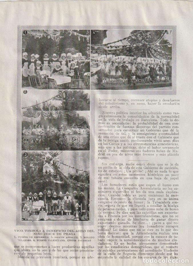 Coleccionismo de revistas y peri&oacute;dicos: * VIGO * T&oacute;mbola a beneficio del asilo del Ni&ntilde;o Jes&uacute;s de Praga - 1919