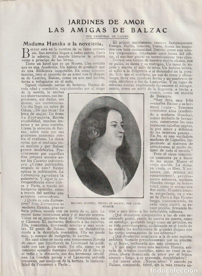 Coleccionismo de revistas y peri&oacute;dicos: Las amigas del Balzac: Madama Hanska / por Crist&oacute;bal de Castro - 1919