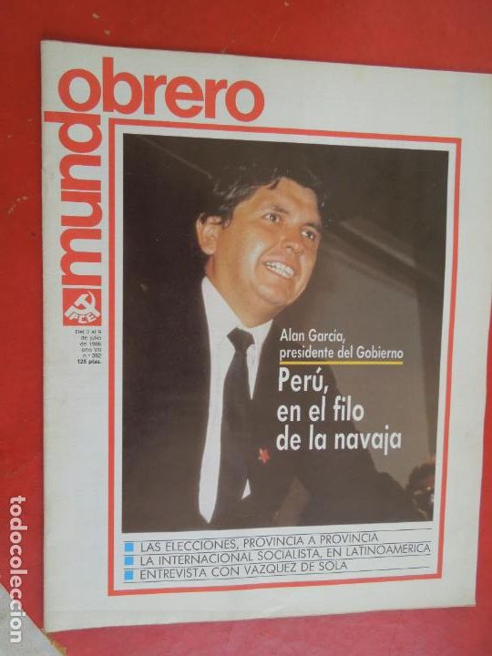 Coleccionismo de Revistas y Peri&oacute;dicos: MUNDO OBRERO -PCE -REVISTA PARTIDO COMUNISTA N&ordm; 392- 07-1986- CONTRAPORTADA MARADONA - PERU
