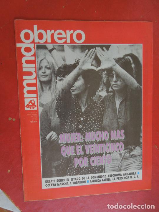 Collectionnisme de Revues et Journaux: MUNDO OBRERO -PCE -REVISTA PARTIDO COMUNISTA N&ordm; 481- 03-1988- MUJER MAS QUE EL 25 POR CIENTO