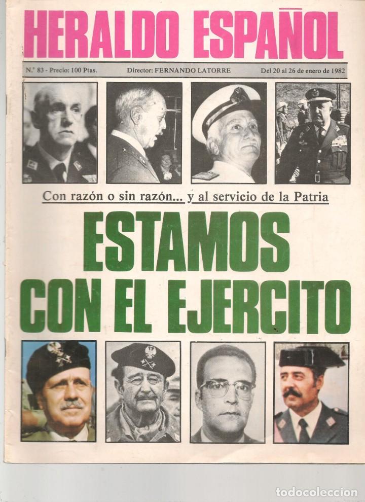 Coleccionismo de Revistas y Peri&oacute;dicos: HERALDO ESPA&Ntilde;OL. N&ordm; 83. ESTAMOS CON EL EJERCITO /BIGOTE ARROCET /ROCIO JURADO /ALGONSO GUERRA.(*