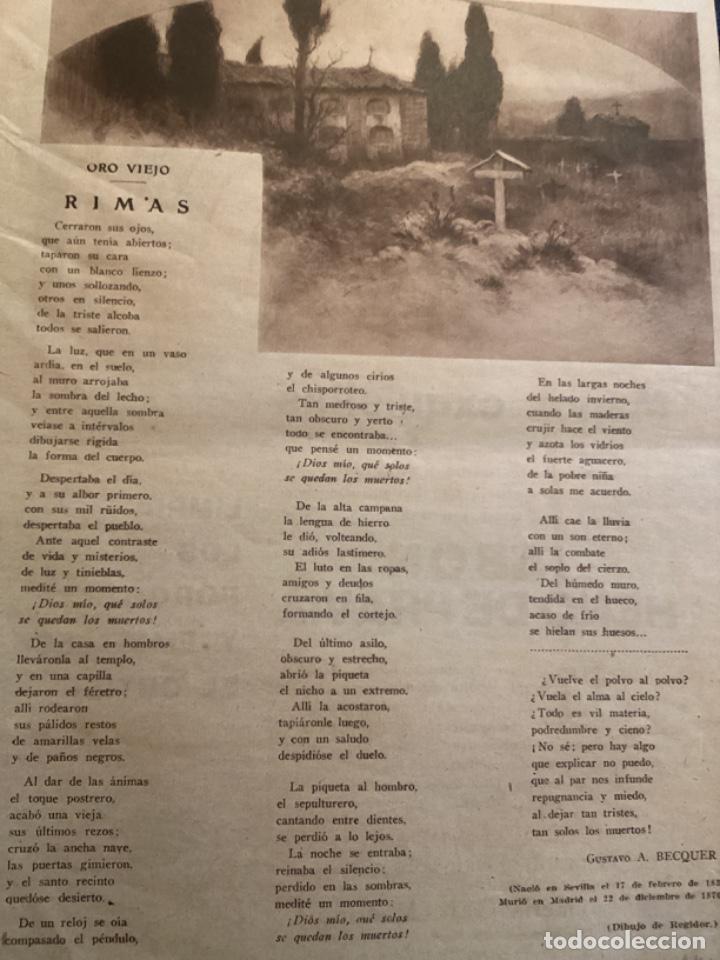Coleccionismo de Revistas y Peri&oacute;dicos: RIMAS DE G. ADOLFO B&Eacute;CQUER, ILUSTRACI&Oacute;N REGIDOR, 1929 HOJA REVISTA