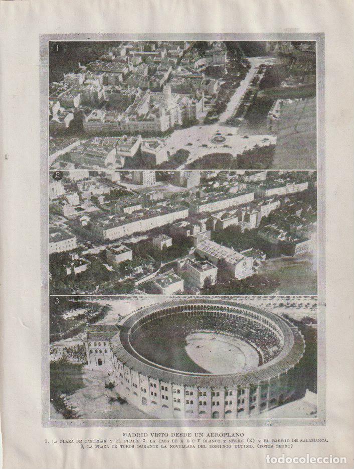 Coleccionismo de Revistas y Peri&oacute;dicos: * MADRID * Vista a&eacute;rea: plaza de Castelar y el Prado, casa de ABC, barrio Salamanca -1919