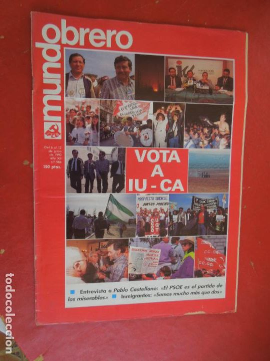 Coleccionismo de Revistas y Peri&oacute;dicos: MUNDO OBRERO -PCE -REVISTA PARTIDO COMUNISTA N&ordm; 586- 06-1990- PABLO CASTELLANO PSOE MISERABLES