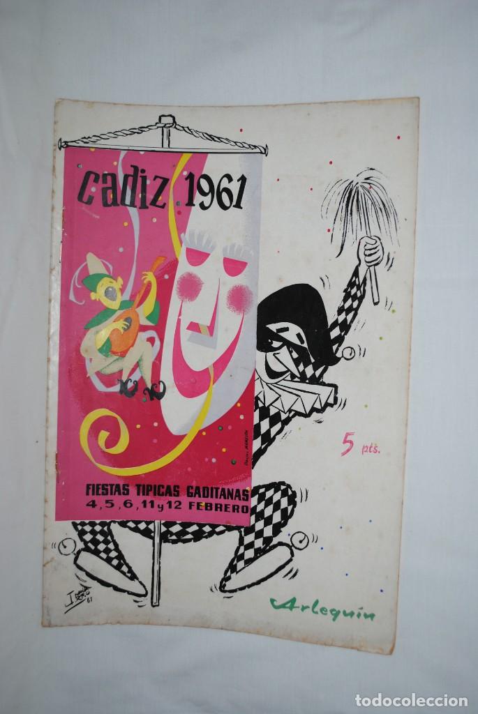 Coleccionismo de revistas y peri&oacute;dicos: REVISTA , CADIZ 1961, FIESTAS TIPICAS GADITANAS. CARNAVAL .