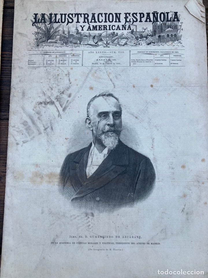 Coleccionismo de Revistas y Peri&oacute;dicos: Ilustrac.1891 (incompleta)Gumersindo Azkarate. Madrid: Ateneo, S Frco el Grande. Marchena. Normandia