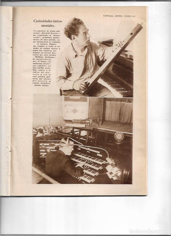 Coleccionismo de Revistas y Peri&oacute;dicos: 1929 BANCO NACIONAL CHICAS SIGUENZA ARQUITECTURA INSTRUMENTOS ANTIGUOS MONOCORDIO PIANISTA BAUER
