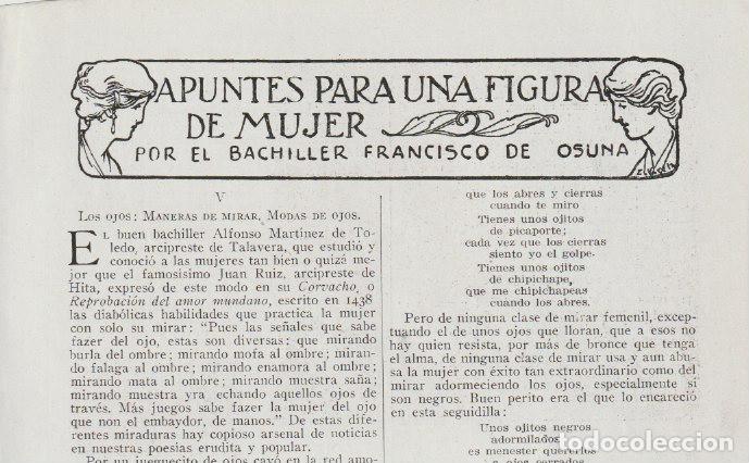 Coleccionismo de Revistas y Peri&oacute;dicos: Apuntes para una figura de mujer (V) / por el bachiller Francisco de Osuna -1919