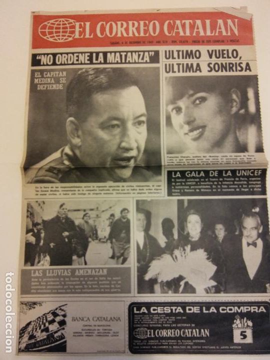 Coleccionismo de revistas y peri&oacute;dicos: EL CORREO CATALAN. DICIEMBRE 1969. 2 P&Aacute;GINAS. NO ORDENE LA MATANZA, CAPITAN MEDINA
