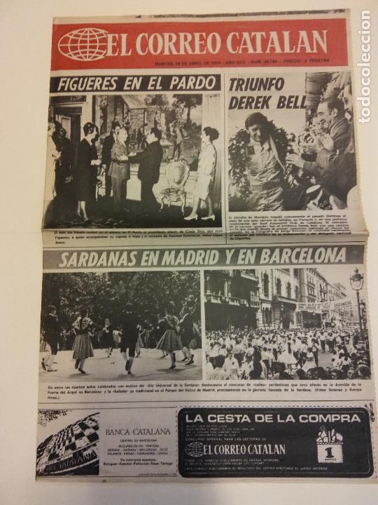 Coleccionismo de revistas y peri&oacute;dicos: EL CORREO CATALAN. ABRIL 1970. 4 P&Aacute;GINAS. FIGUERES EN EL PARDO. TRIUNFO DEREK BELL