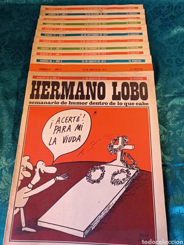 Coleccionismo de revistas y peri&oacute;dicos: Lote de 12 revistas de humor Hermano Lobo. N&uacute;meros del 66 al 77.