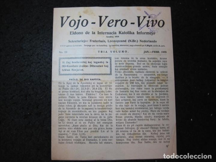 Coleccionismo de revistas y peri&oacute;dicos: VOJO VERO VIVO-ELDONO DE LA INTERNACIA KATOLIKA INFORMEJO-N&ordm;13 A&Ntilde;O 1955-VER FOTOS-(K-7200)