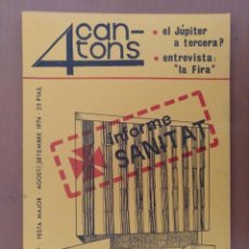 Coleccionismo de Revistas y Periódicos: REVISTA 4 CANTONS Nº 106-107 SETEMBRE 1974 POBLENOU FESTA MAJOR