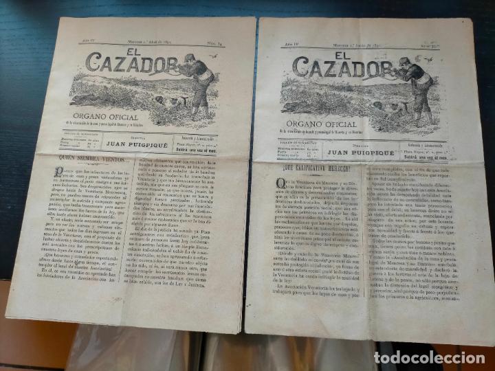 Coleccionismo de revistas y peri&oacute;dicos: LOTE REVISTAS MANRESANAS EL CAZADOR MANRESA ESPA&Ntilde;OL CAZA 1891 N&Uacute;M 34 36