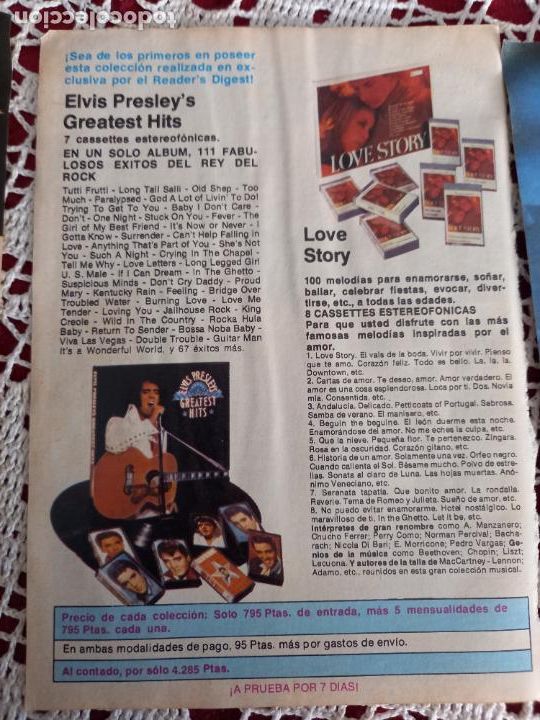 Coleccionismo de revistas y peri&oacute;dicos: RECORTES anuncio ELVIS PRESLEY