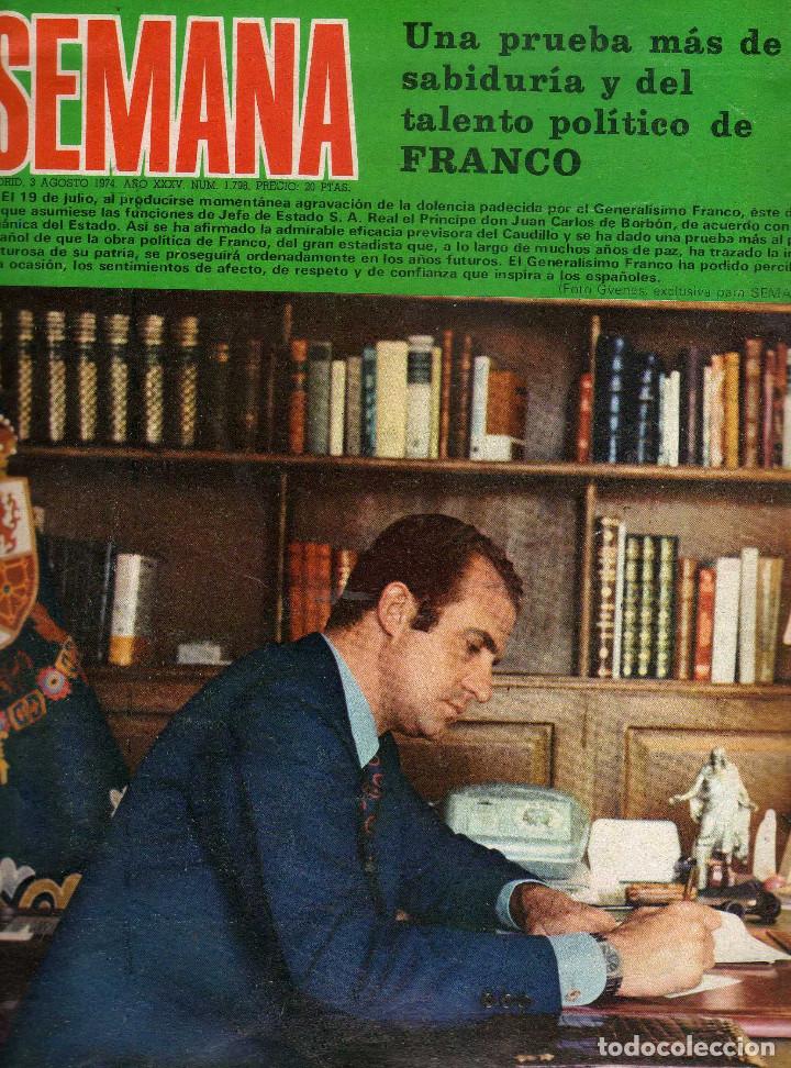 Coleccionismo de Revistas y Peri&oacute;dicos: REVISTA SEMANA DEL 3 DE AGOSTO DE 1974 ENNTREVISTA CON FOTOS AMONCHI, ENTRE OTROS