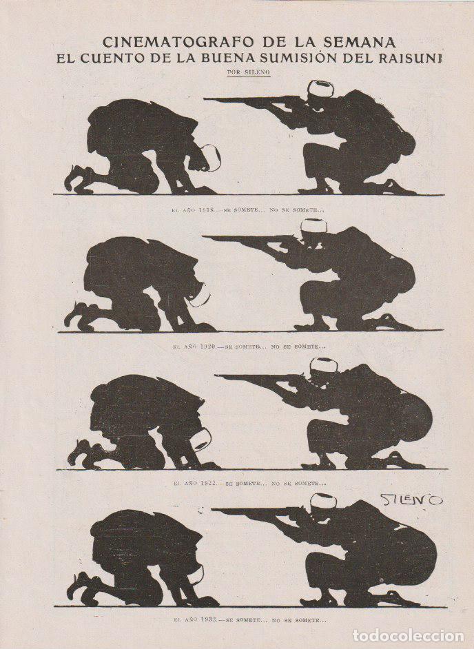 Coleccionismo de Revistas y Peri&oacute;dicos: * MARRUECOS * Cuento de la buena sumisi&oacute;n del Raisuni / p&aacute;gina de humor pol&iacute;tico por Sileno - 1922