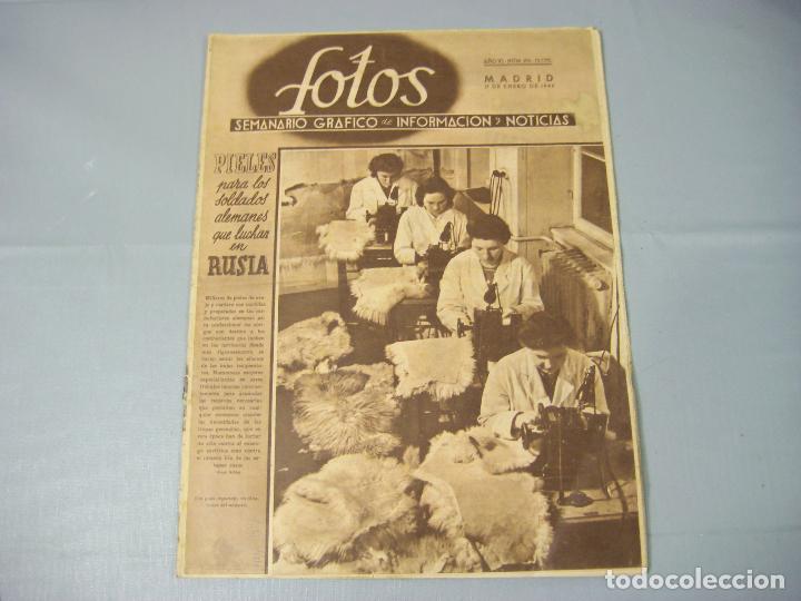 Coleccionismo de revistas y peri&oacute;dicos: REVISTA FOTOS. SEMANARIO GR&Aacute;FICO DE INFORMACIONES Y REPORTAJES. A&Ntilde;O VI N&ordm; 255. 1942