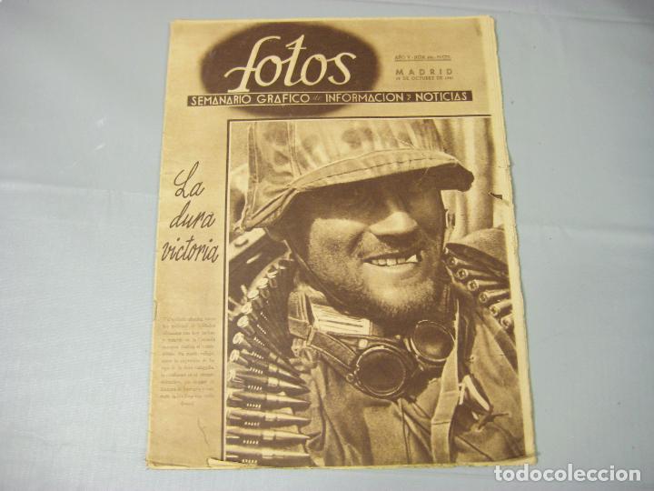 Coleccionismo de revistas y peri&oacute;dicos: REVISTA FOTOS. SEMANARIO GR&Aacute;FICO DE INFORMACIONES Y REPORTAJES. A&Ntilde;O V N&ordm; 242. 1941