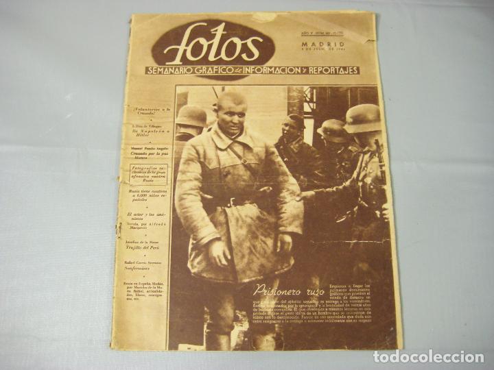 Coleccionismo de revistas y peri&oacute;dicos: REVISTA FOTOS. SEMANARIO GR&Aacute;FICO DE INFORMACIONES Y REPORTAJES. A&Ntilde;O V N&ordm; 227. 1941