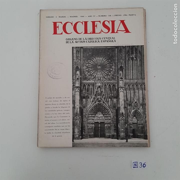 Coleccionismo de revistas y peri&oacute;dicos: Ecclesia - Foto 1