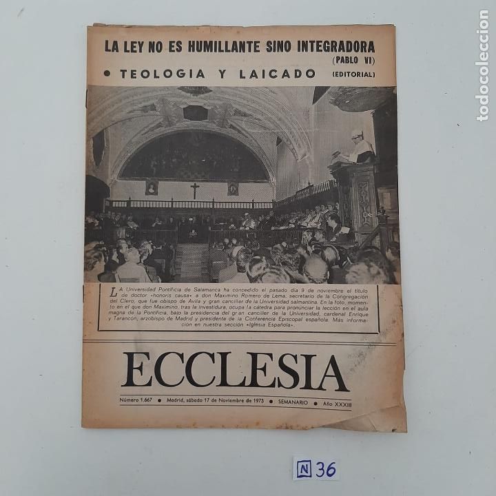 Coleccionismo de revistas y peri&oacute;dicos: Ecclesia - Foto 1