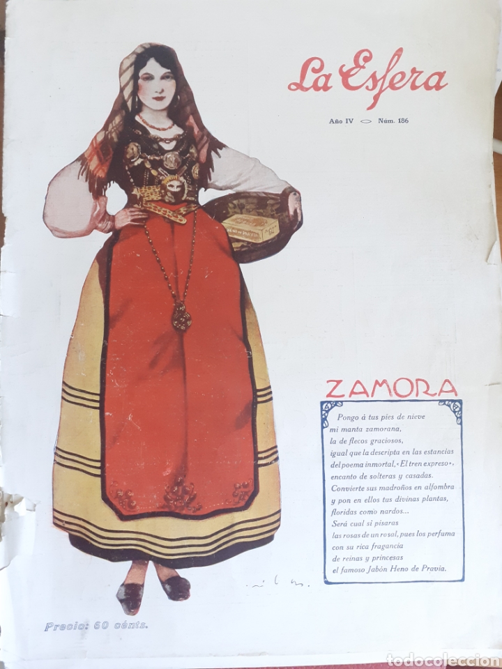 Coleccionismo de Revistas y Peri&oacute;dicos: ZAMORA. TRAJE REGIONAL. A PAGINA COMPLETA. REVISTA LA ESFERA A&Ntilde;O 1917.