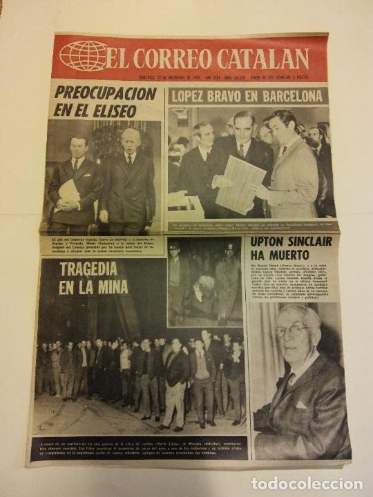 Coleccionismo de revistas y peri&oacute;dicos: EL CORREO CATALAN. NOVIEMBRE 1968. 2 P&Aacute;GINAS. PREOCUPACION EN EL ELISEO. LOPEZ BRAVO EN BARCELONA